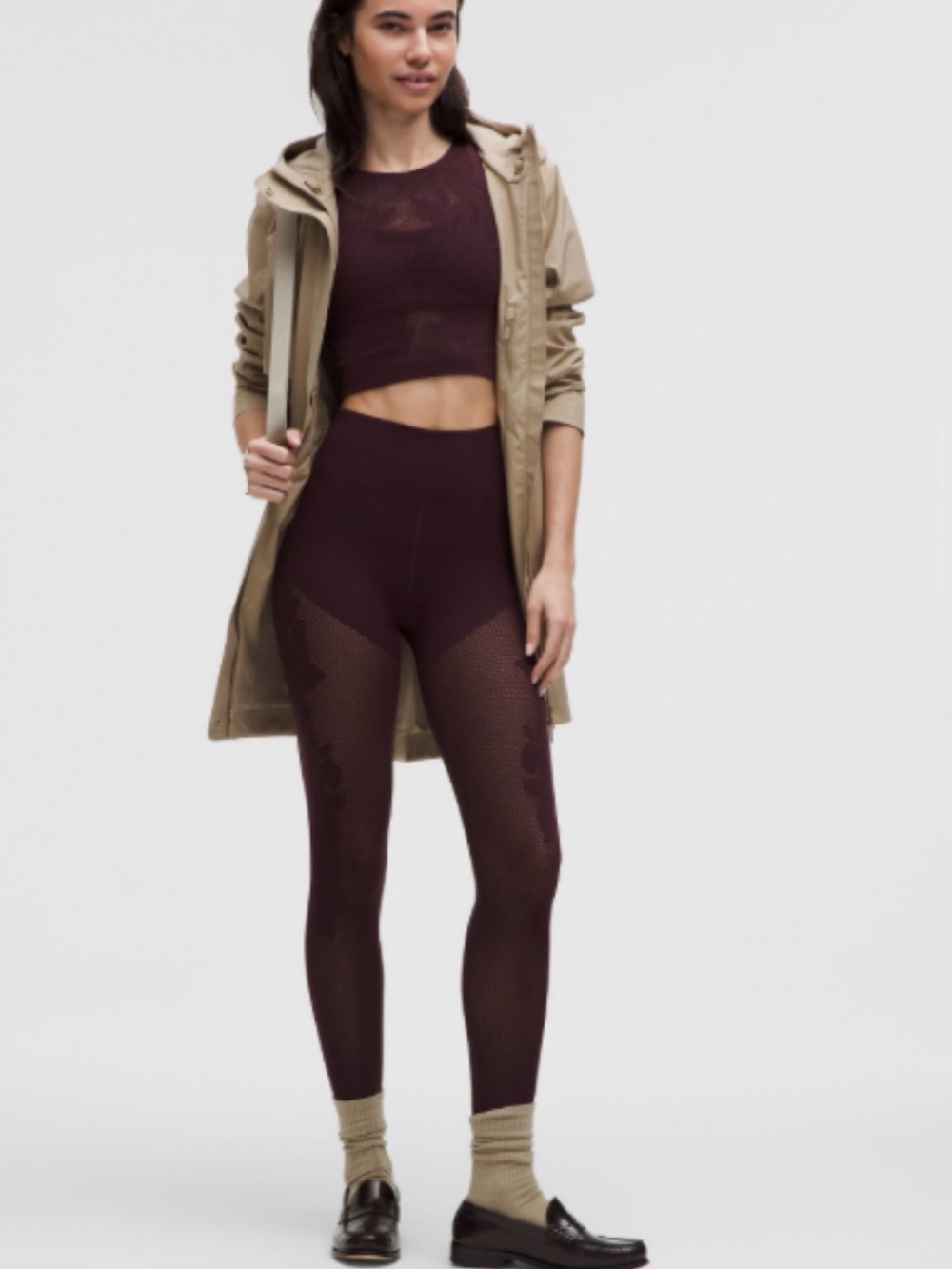 Seamless High-Waist Leggings in Deep Plum